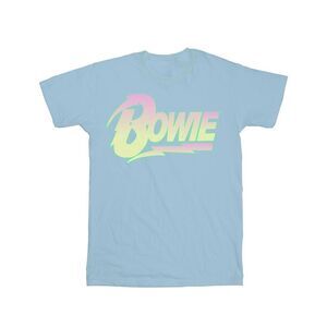 David Bowie Mens Neon Logo T-Shirt / Baby Blue